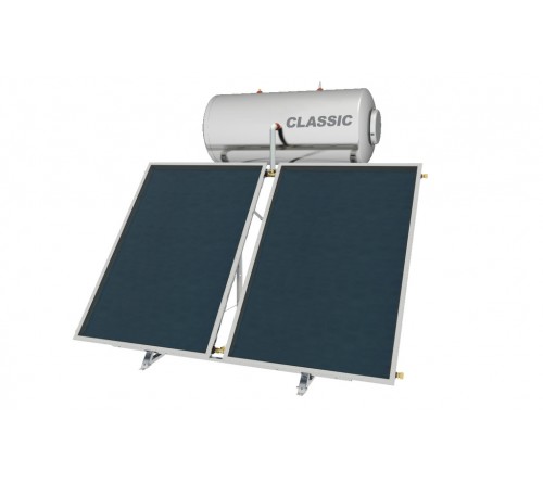 Ηλιακός θερμοσίφωνας NOBEL CLASSIC 160 lt/2 *1.5 M2 - Glass - Επιλεκτικός APOLLON- Διπλής Ενέργειας - Βάση Ταράτσας